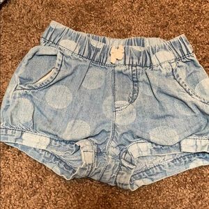 Girls polka dot jean shorts